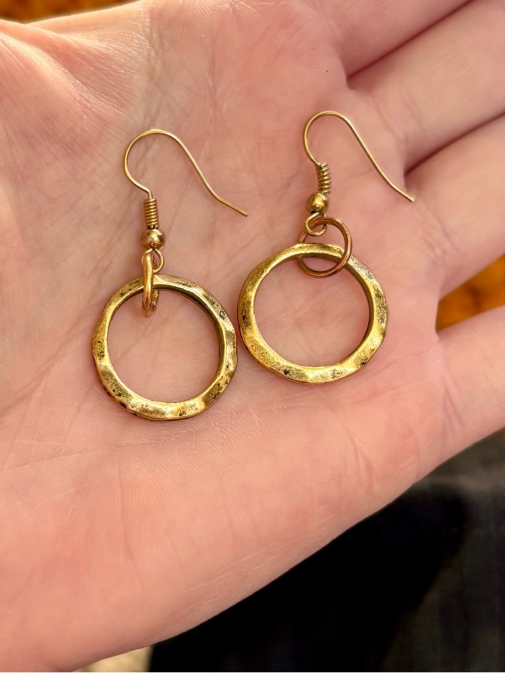 Copper Circle Dangle Earrings - Women Jewelry